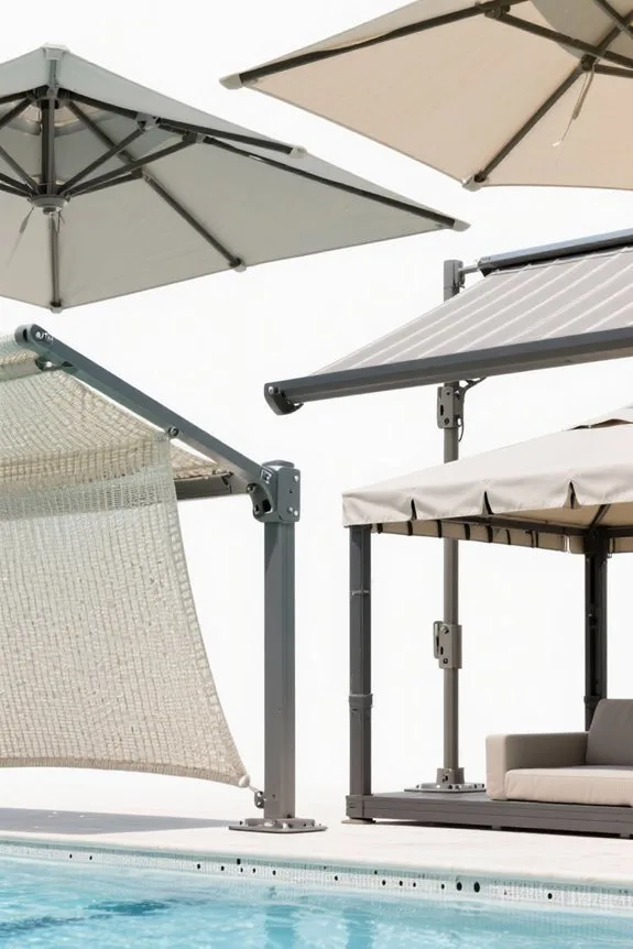 flexible shade structures for pools