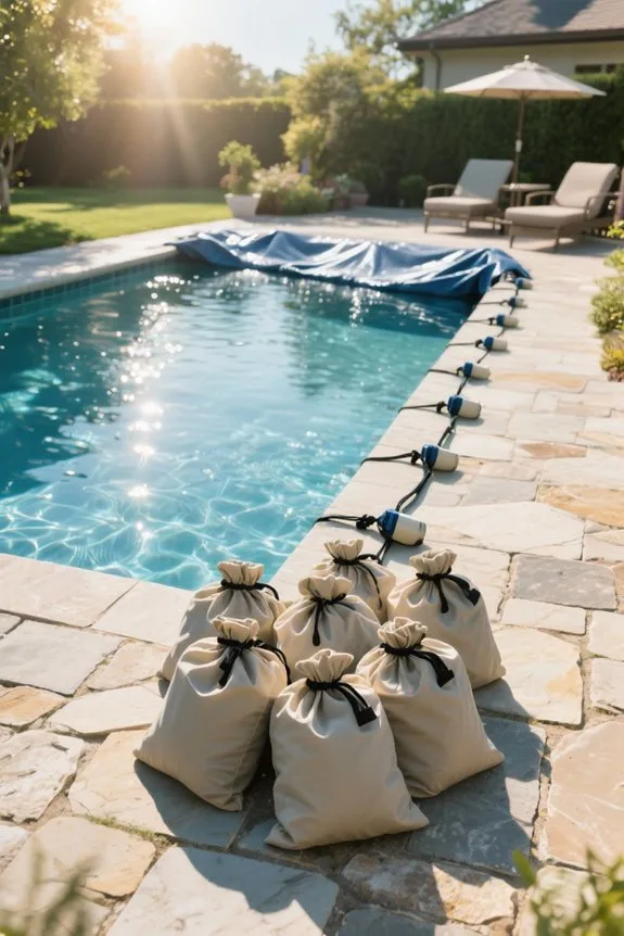 pool cover water bags