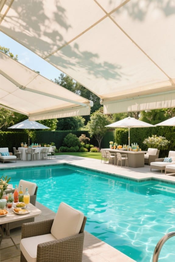 pool parties in shade