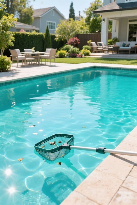 pool skimming and cleaning