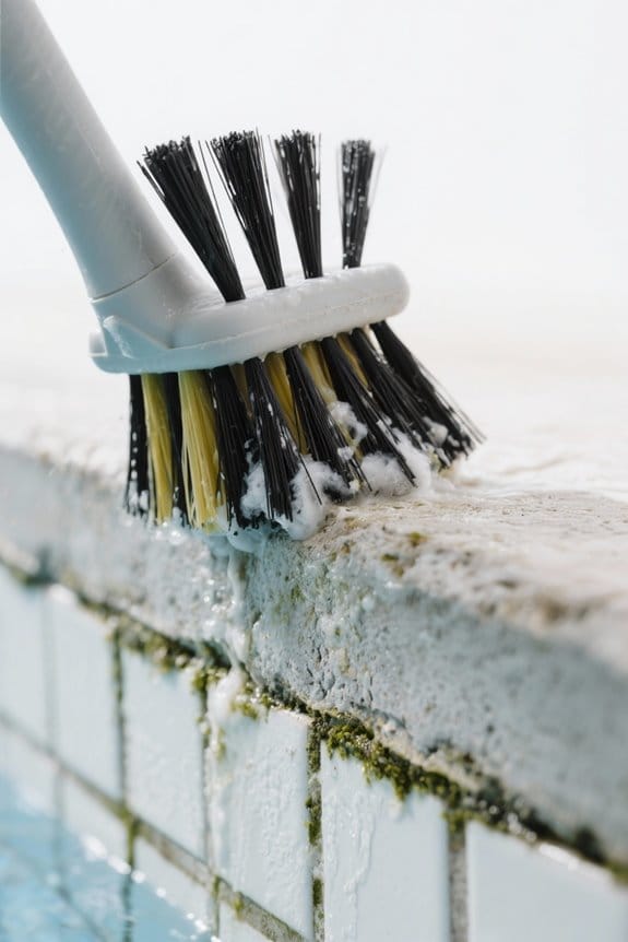 regular pool wall brushing