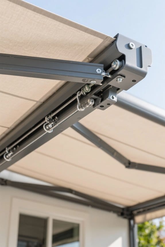 retractable canopy pergola installation