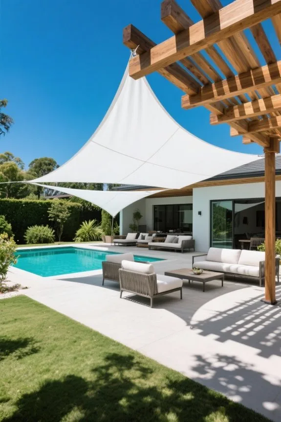 shade sails enhance outdoor structures