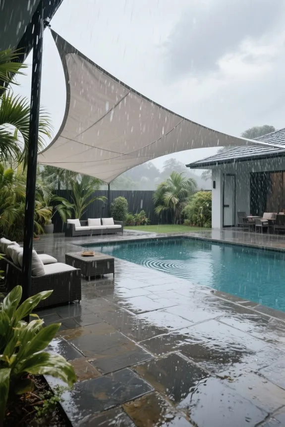 shade sails resist rain