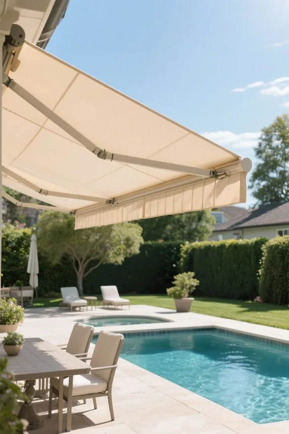 stylish manual retractable awnings
