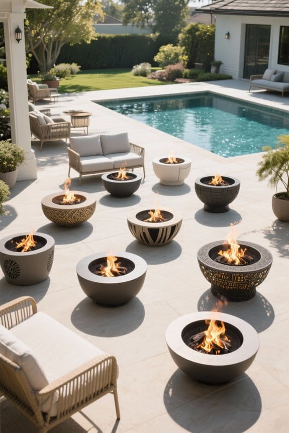stylish patio fire pits