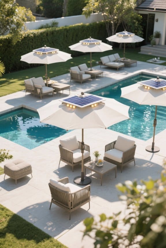 stylish solar patio umbrellas