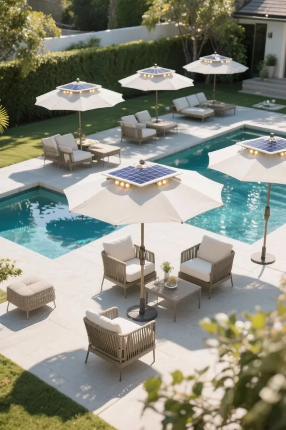 stylish solar patio umbrellas